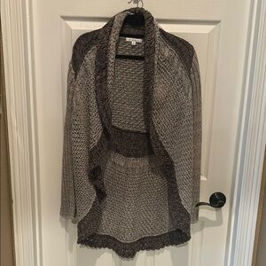 CAbi Gray Waterfall Cardigan Sweater